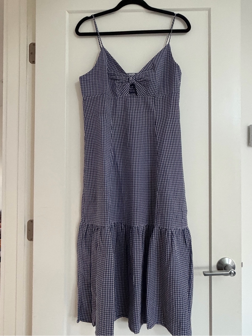 Rails Maeve Dress Navy & Lilac Gingham, Women’s Size Large